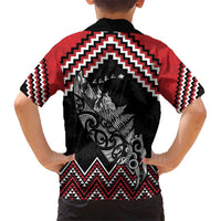 New Zealand Christmas Taniko Poutama Kid Hawaiian Shirt Mountainscape Maori Fern - Polynesian Pride