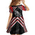 New Zealand Christmas Taniko Poutama Kid Short Sleeve Dress Mountainscape Maori Fern - Polynesian Pride