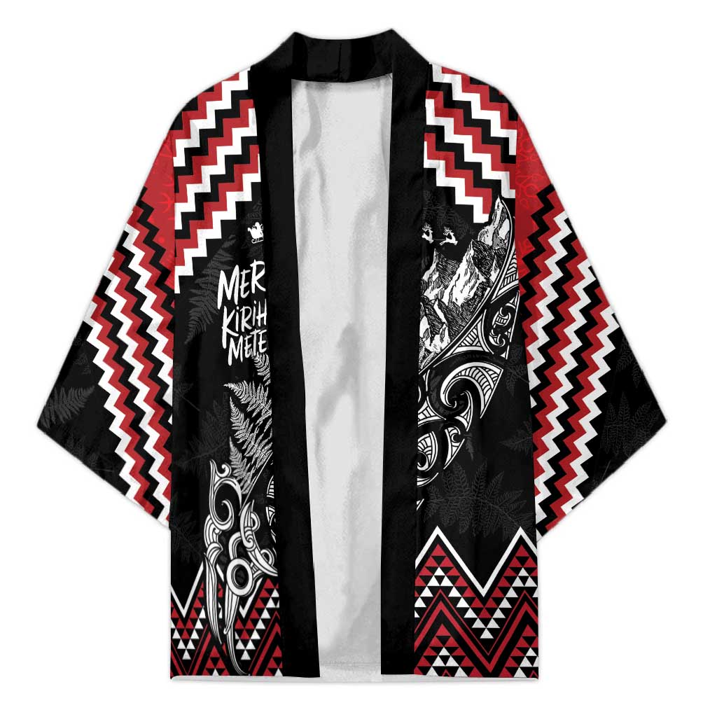 New Zealand Christmas Taniko Poutama Kimono Mountainscape Maori Fern - Polynesian Pride