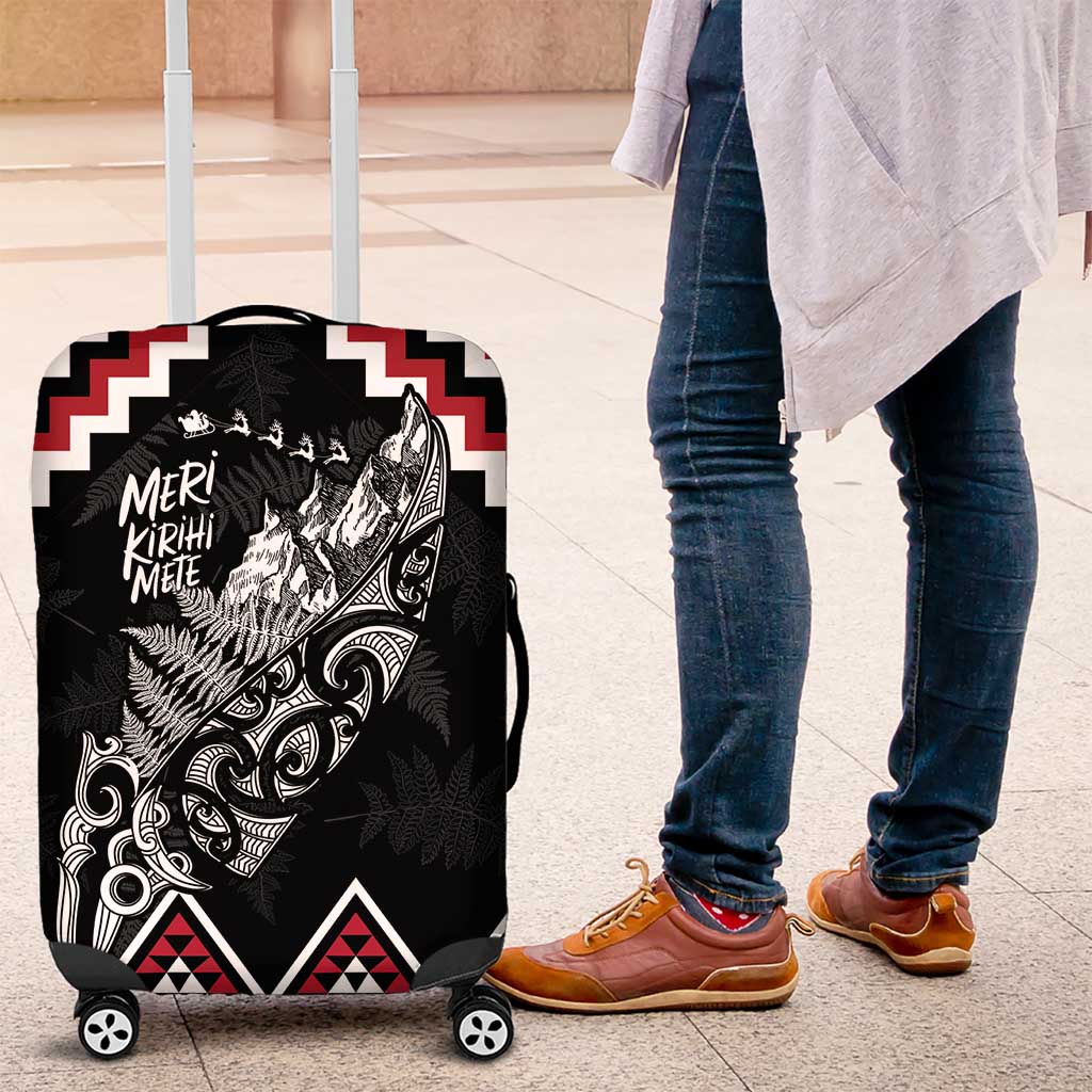 New Zealand Christmas Taniko Poutama Luggage Cover Mountainscape Maori Fern - Polynesian Pride