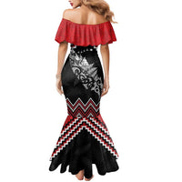New Zealand Christmas Taniko Poutama Mermaid Dress Mountainscape Maori Fern - Polynesian Pride