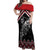 New Zealand Christmas Taniko Poutama Off Shoulder Maxi Dress Mountainscape Maori Fern - Polynesian Pride