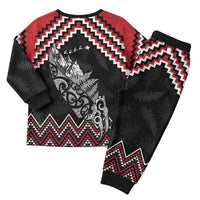 New Zealand Christmas Taniko Poutama Christmas Pajama Set Mountainscape Maori Fern - Polynesian Pride