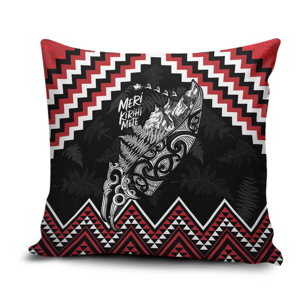 New Zealand Christmas Taniko Poutama Pillow Cover Mountainscape Maori Fern - Polynesian Pride