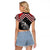 New Zealand Christmas Taniko Poutama Raglan Cropped T Shirt Mountainscape Maori Fern - Polynesian Pride
