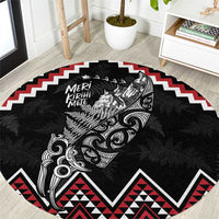 New Zealand Christmas Taniko Poutama Round Carpet Mountainscape Maori Fern - Polynesian Pride