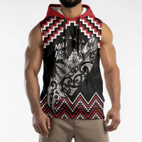 New Zealand Christmas Taniko Poutama Sleeveless Hoodie Mountainscape Maori Fern - Polynesian Pride