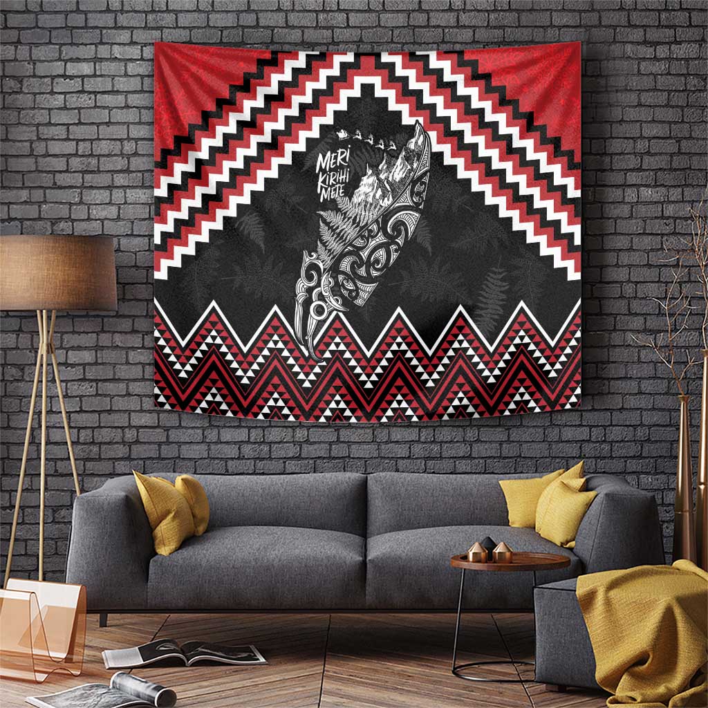 New Zealand Christmas Taniko Poutama Tapestry Mountainscape Maori Fern - Polynesian Pride