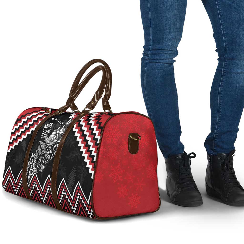 New Zealand Christmas Taniko Poutama Travel Bag Mountainscape Maori Fern - Polynesian Pride