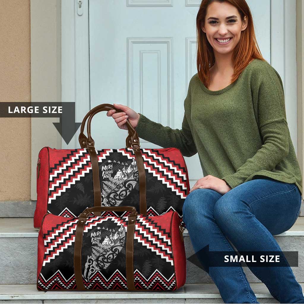 New Zealand Christmas Taniko Poutama Travel Bag Mountainscape Maori Fern - Polynesian Pride