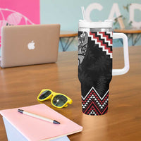 New Zealand Christmas Taniko Poutama Tumbler With Handle Mountainscape Maori Fern - Polynesian Pride