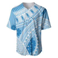 Bula Fiji Classic Masi Tapa Baseball Jersey Turquoise - Polynesian Pride