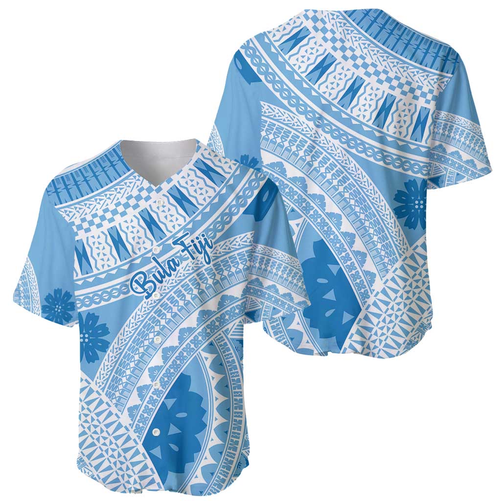 Bula Fiji Classic Masi Tapa Baseball Jersey Turquoise - Polynesian Pride