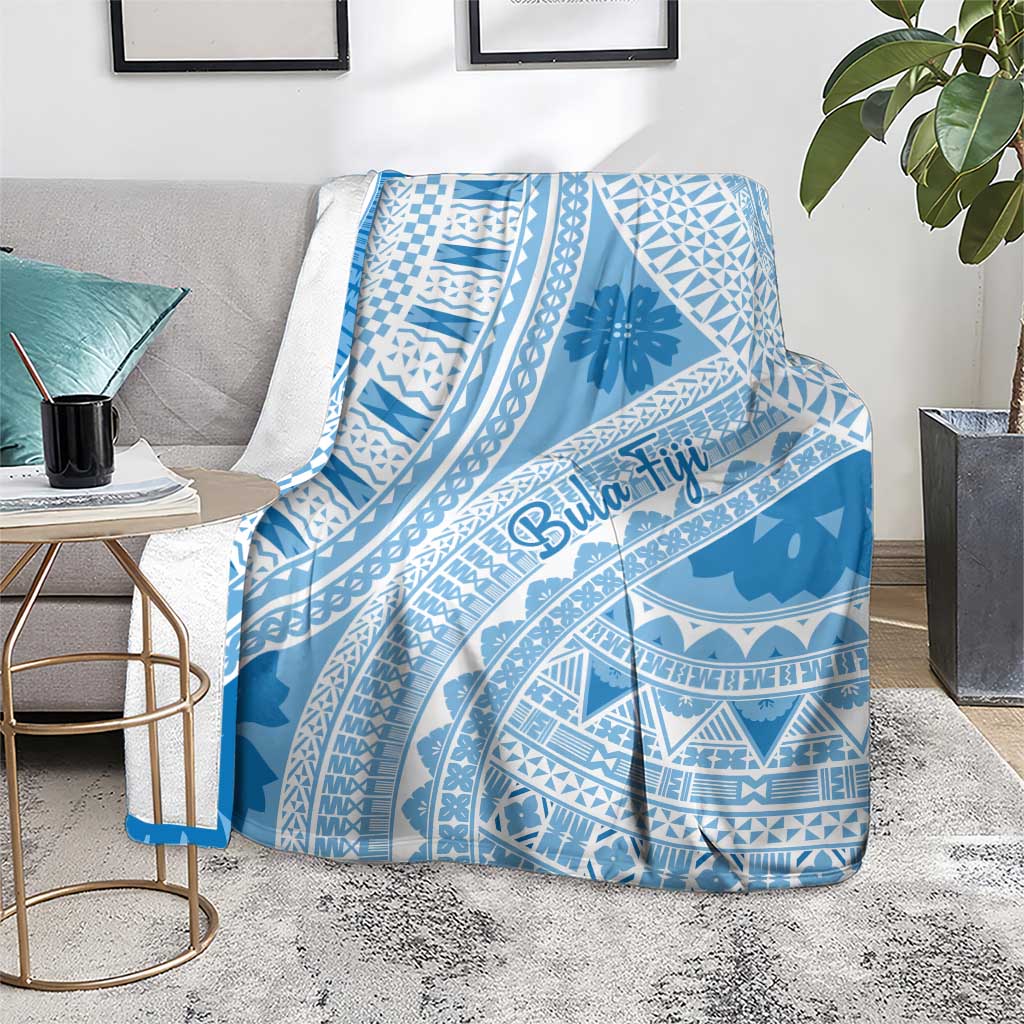 Bula Fiji Classic Masi Tapa Blanket Turquoise - Polynesian Pride