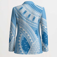 Bula Fiji Classic Masi Tapa Blazer Turquoise - Polynesian Pride