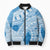 Bula Fiji Classic Masi Tapa Bomber Puffer Jacket Turquoise - Polynesian Pride