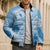 Bula Fiji Classic Masi Tapa Bomber Puffer Jacket Turquoise - Polynesian Pride