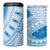 Bula Fiji Classic Masi Tapa 4 in 1 Can Cooler Tumbler Turquoise - Polynesian Pride