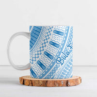 Bula Fiji Classic Masi Tapa Ceramic Mug Turquoise - Polynesian Pride