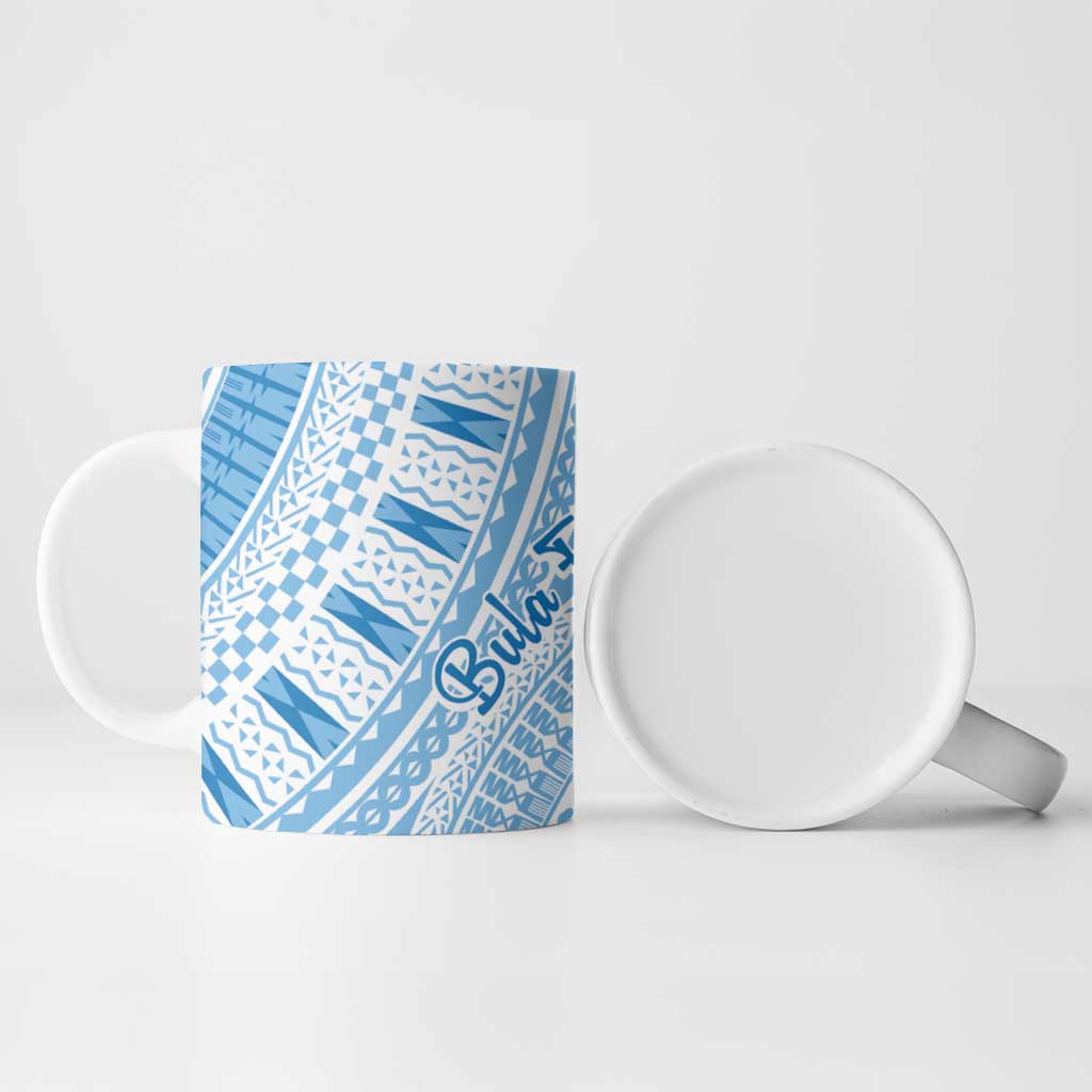Bula Fiji Classic Masi Tapa Ceramic Mug Turquoise - Polynesian Pride