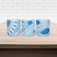 Bula Fiji Classic Masi Tapa Ceramic Mug Turquoise - Polynesian Pride