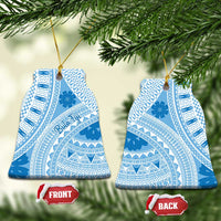 Bula Fiji Classic Masi Tapa Ceramic Ornament Turquoise - Polynesian Pride