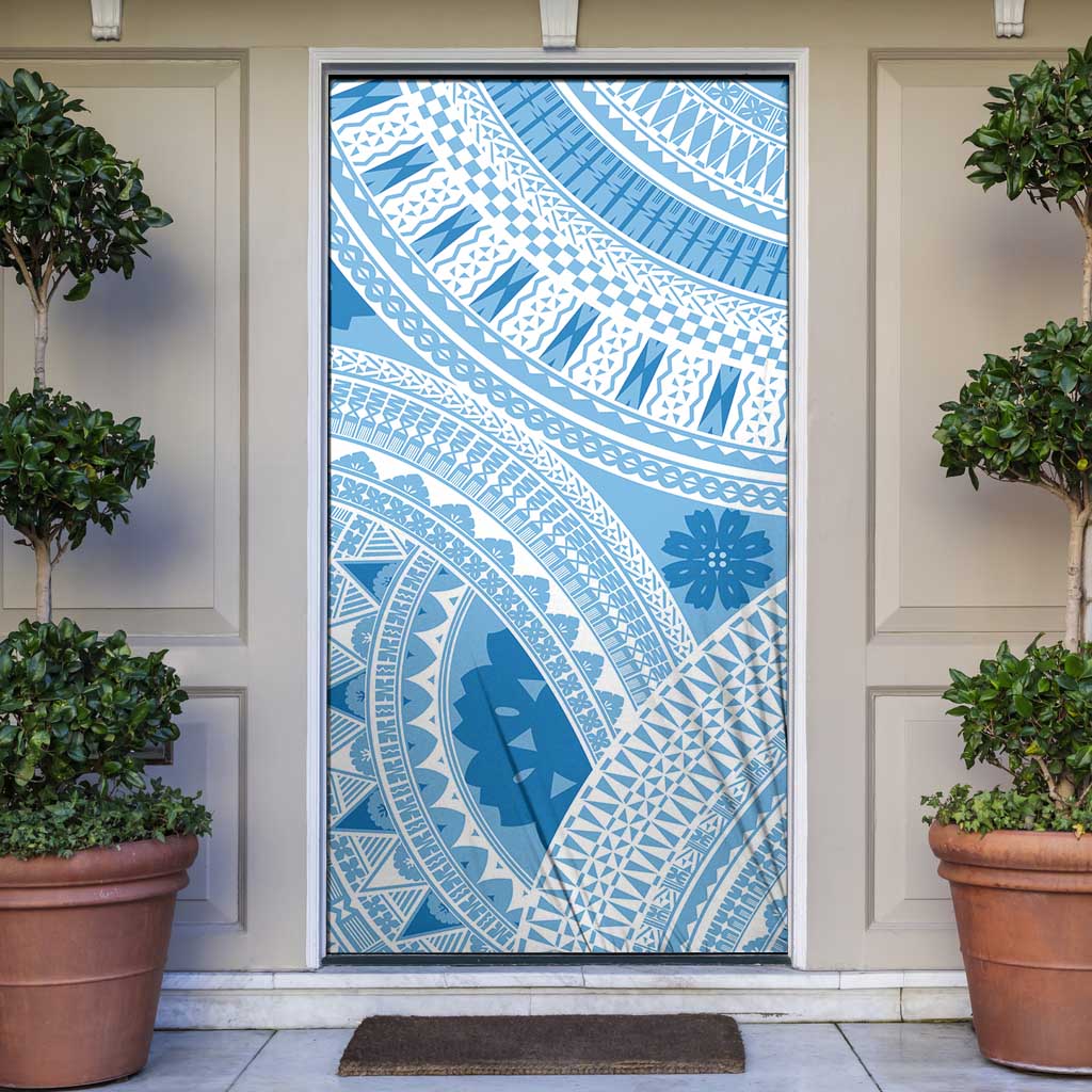 Bula Fiji Classic Masi Tapa Door Cover Turquoise - Polynesian Pride