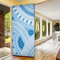Bula Fiji Classic Masi Tapa Door Cover Turquoise - Polynesian Pride