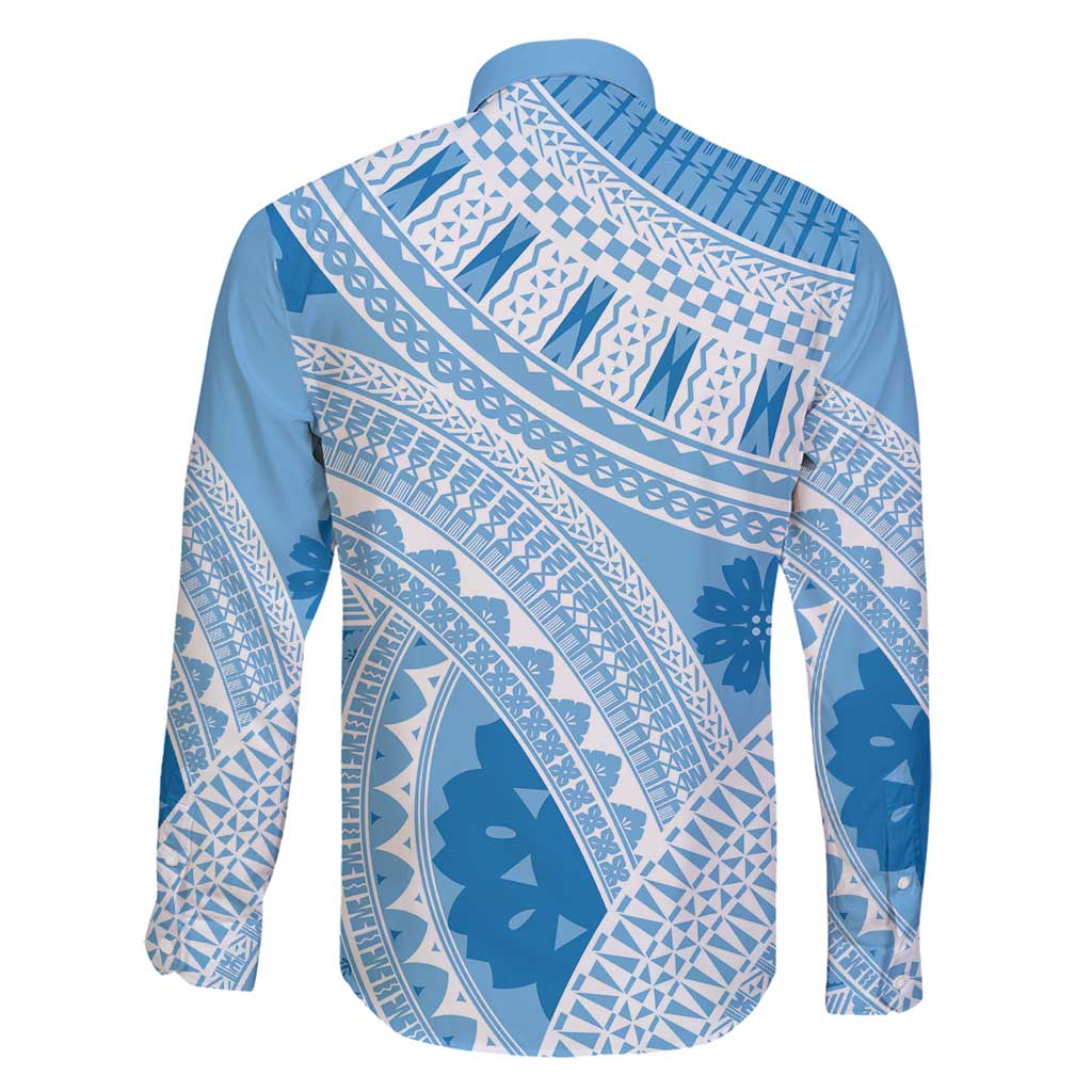 Bula Fiji Classic Masi Tapa Family Matching Long Sleeve Bodycon Dress and Hawaiian Shirt Turquoise - Polynesian Pride