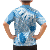Bula Fiji Classic Masi Tapa Family Matching Mermaid Dress and Hawaiian Shirt Turquoise - Polynesian Pride