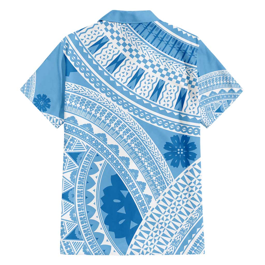 Bula Fiji Classic Masi Tapa Family Matching Puletasi and Hawaiian Shirt Turquoise - Polynesian Pride