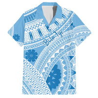 Bula Fiji Classic Masi Tapa Family Matching Short Sleeve Bodycon Dress and Hawaiian Shirt Turquoise - Polynesian Pride