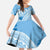 Bula Fiji Classic Masi Tapa Family Matching Tank Maxi Dress and Hawaiian Shirt Turquoise - Polynesian Pride