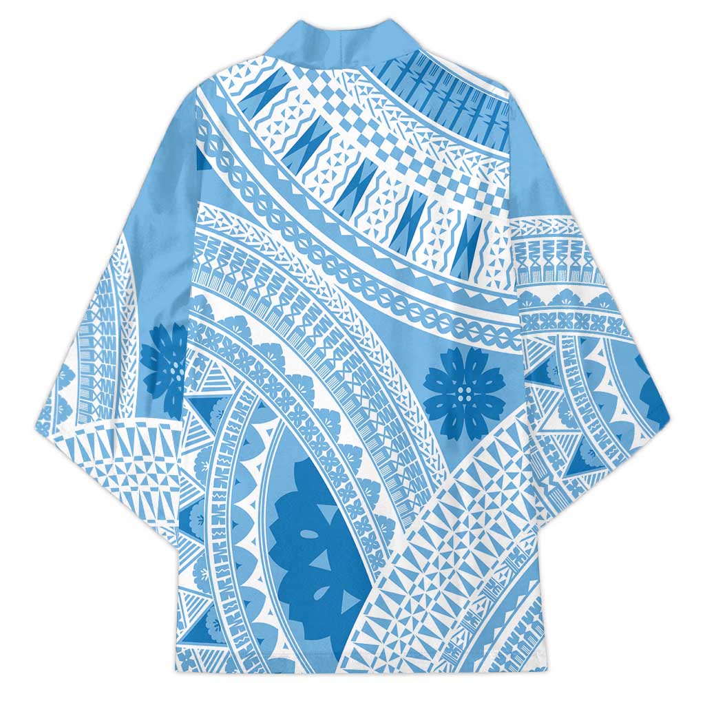 Bula Fiji Classic Masi Tapa Kimono Turquoise - Polynesian Pride