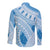 Bula Fiji Classic Masi Tapa Long Sleeve Button Shirt Turquoise - Polynesian Pride
