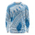 Bula Fiji Classic Masi Tapa Long Sleeve Shirt Turquoise - Polynesian Pride