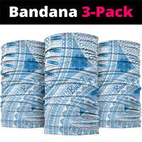 Bula Fiji Classic Masi Tapa Neck Gaiter Turquoise - Polynesian Pride