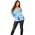 Bula Fiji Classic Masi Tapa Off Shoulder Sweater Turquoise - Polynesian Pride