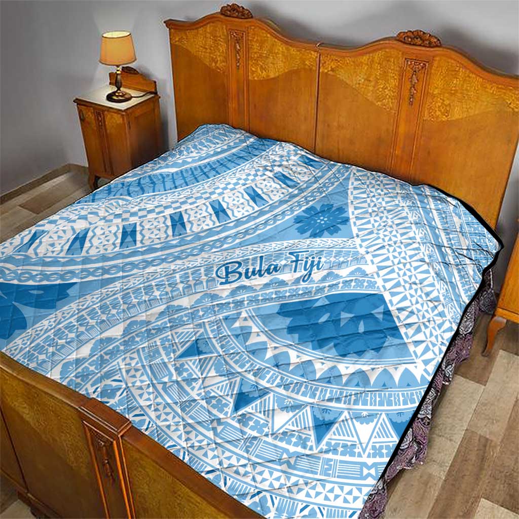 Bula Fiji Classic Masi Tapa Quilt Turquoise - Polynesian Pride