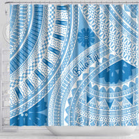 Bula Fiji Classic Masi Tapa Shower Curtain Turquoise - Polynesian Pride