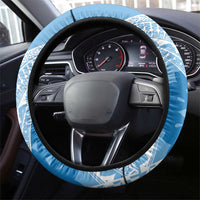 Bula Fiji Classic Masi Tapa Steering Wheel Cover Turquoise - Polynesian Pride