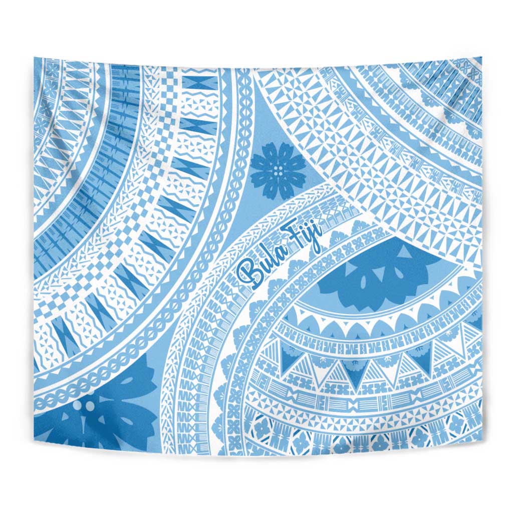 Bula Fiji Classic Masi Tapa Tapestry Turquoise - Polynesian Pride