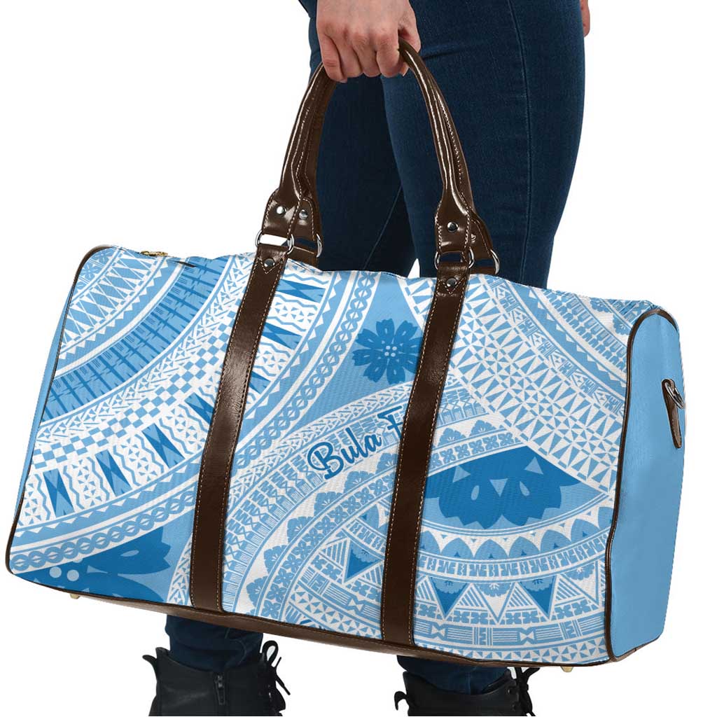 Bula Fiji Classic Masi Tapa Travel Bag Turquoise - Polynesian Pride