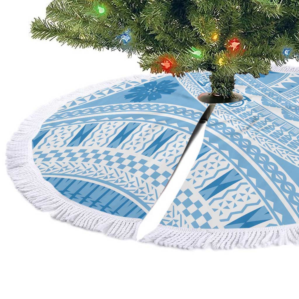 Bula Fiji Classic Masi Tapa Tree Skirt Turquoise - Polynesian Pride