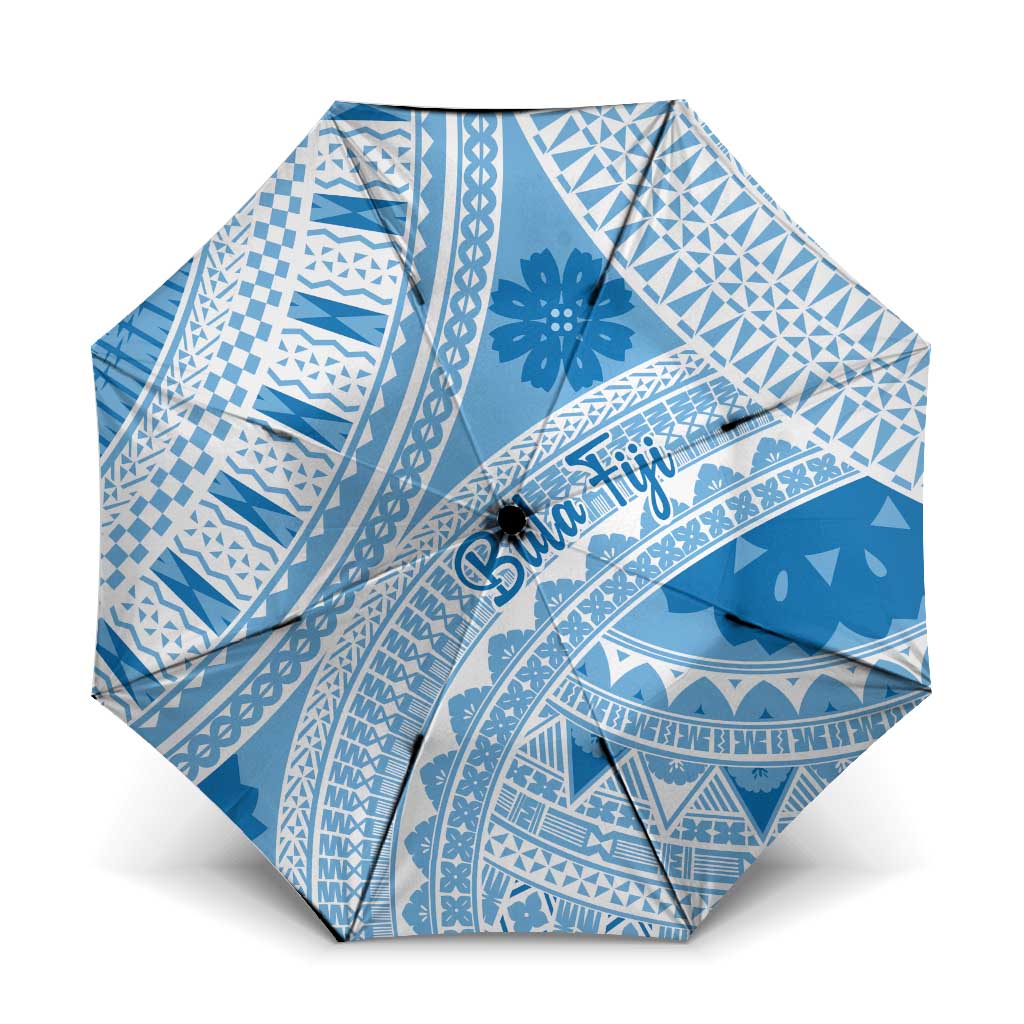 Bula Fiji Classic Masi Tapa Umbrella Turquoise - Polynesian Pride