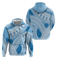 Bula Fiji Classic Masi Tapa Zip Hoodie Turquoise - Polynesian Pride