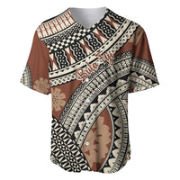 Bula Fiji Classic Masi Tapa Baseball Jersey Vintage Brown - Polynesian Pride