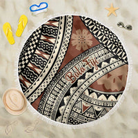 Bula Fiji Classic Masi Tapa Beach Blanket Vintage Brown - Polynesian Pride