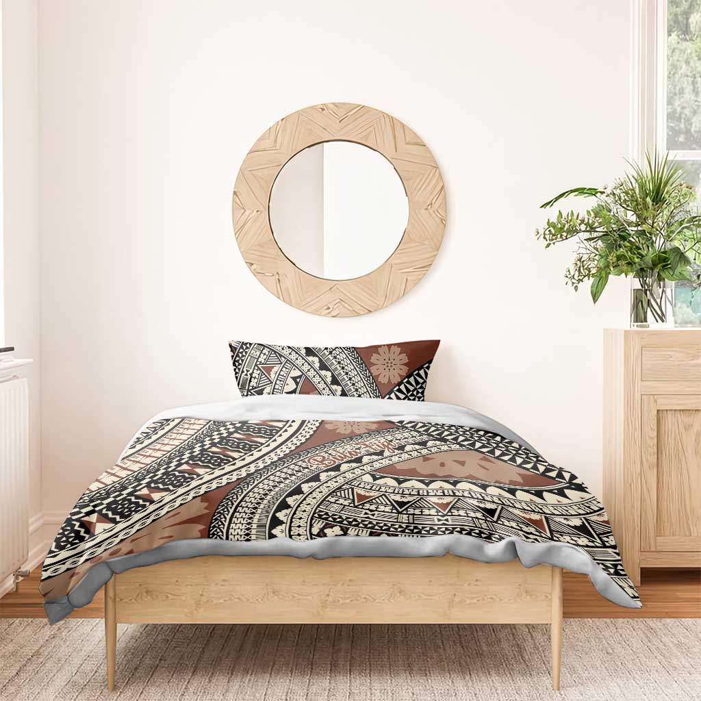 Bula Fiji Classic Masi Tapa Bedding Set Vintage Brown - Polynesian Pride