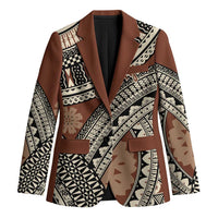 Bula Fiji Classic Masi Tapa Blazer Vintage Brown - Polynesian Pride